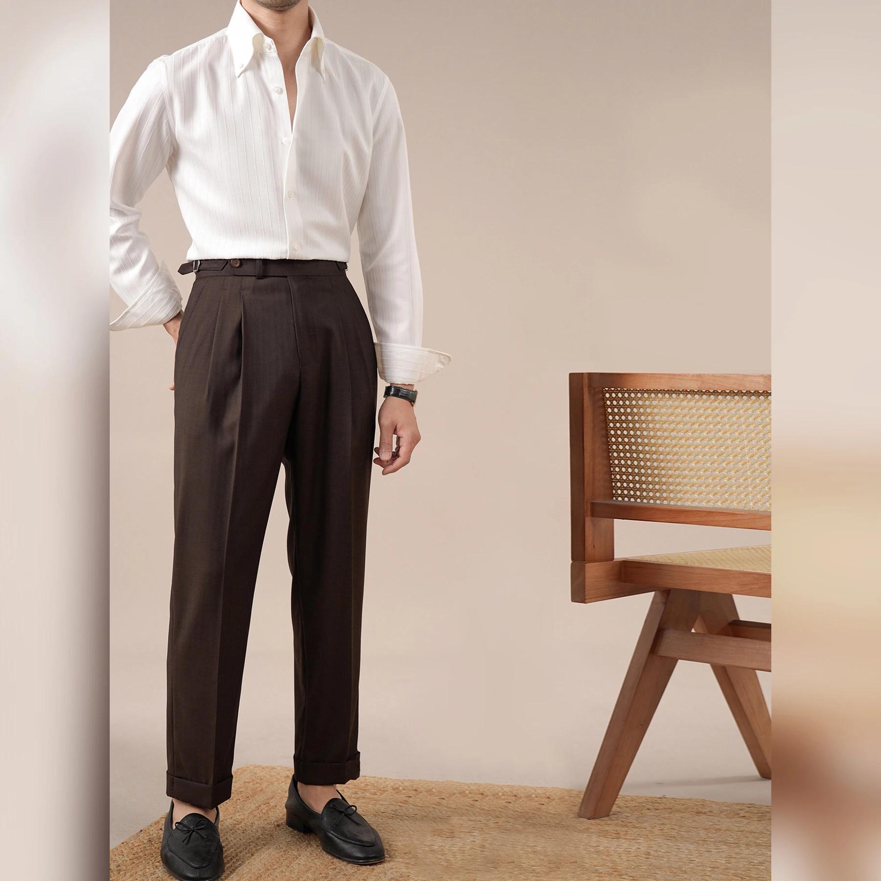 Pantalon de costume homme Naples à double pli