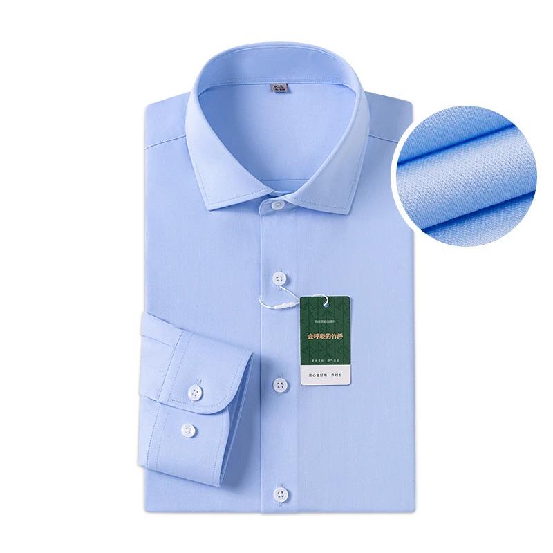Windsor col manchette régulière robe chemise mode hommes à manches longues de luxe affaires chemises formelles solide facile d'entretien décontracté Social