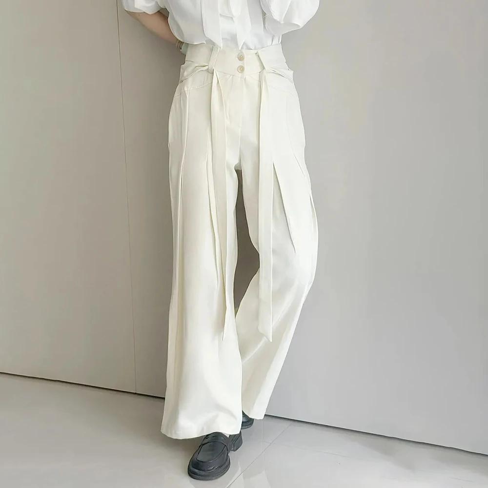 Pantalon de costume avec ruban de couleur unie pour hommes