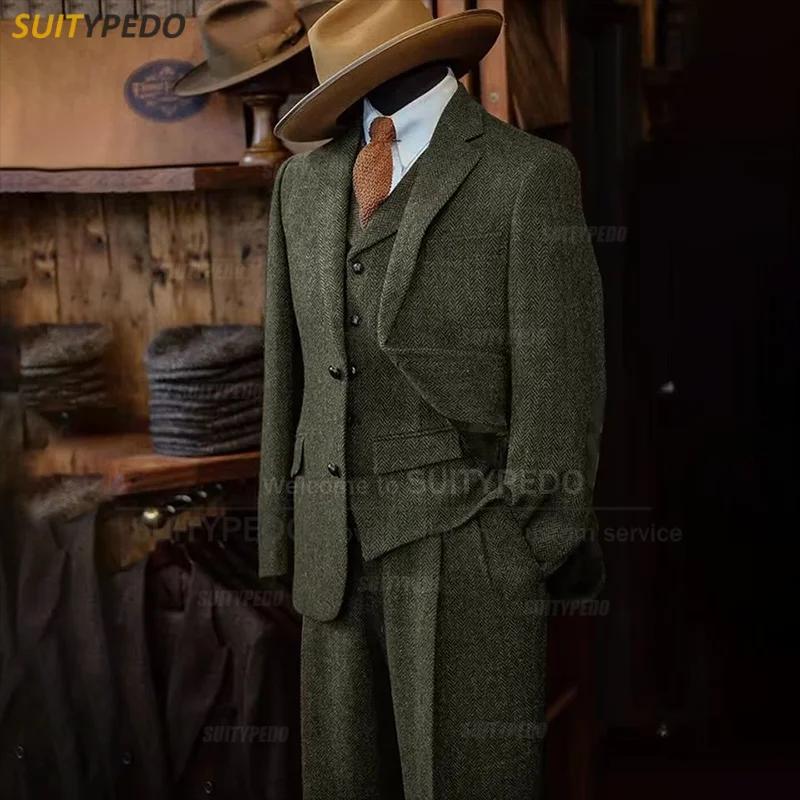 Costume intelligent décontracté à chevrons pour hommes