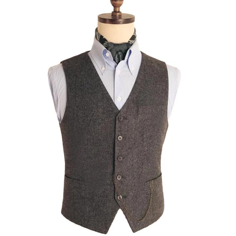 Gilet de costume en laine pour hommes