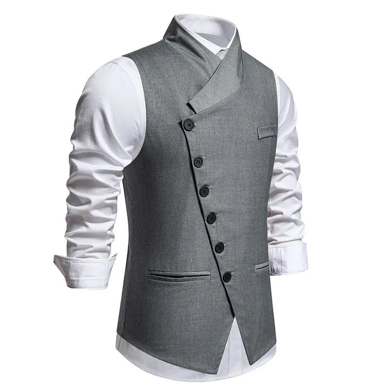 Nouveaux hommes costume gilets mode intelligent décontracté robe formelle gilet pour mariage
