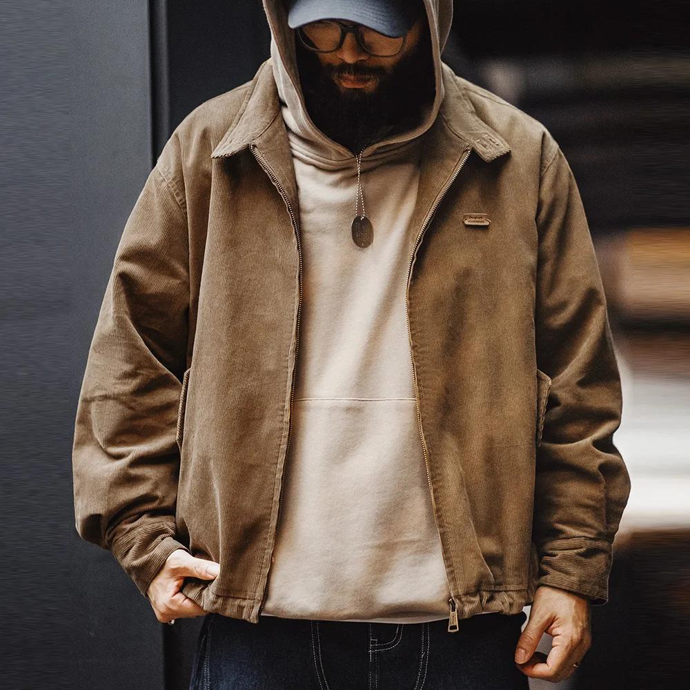 Maden-Veste Rétro en Velours Côtelé pour Homme