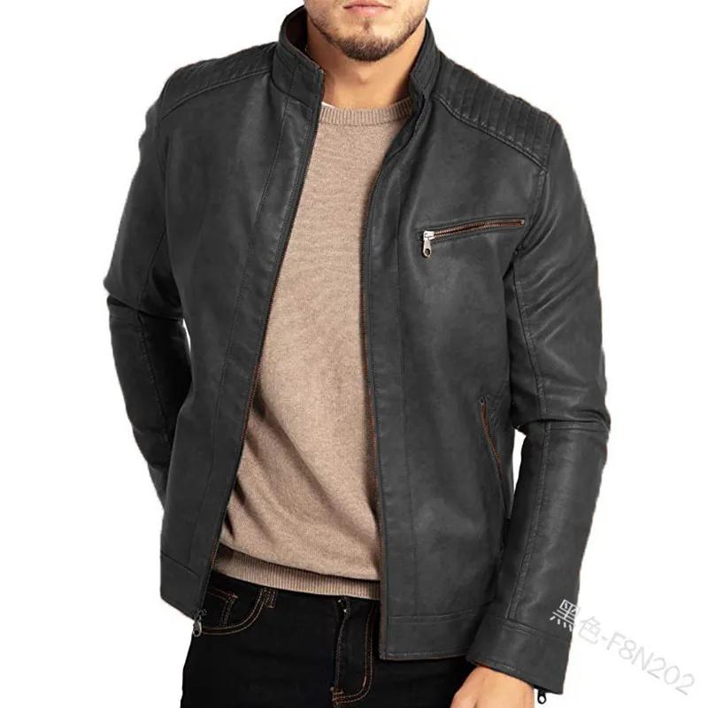 Veste en cuir PU pour hommes