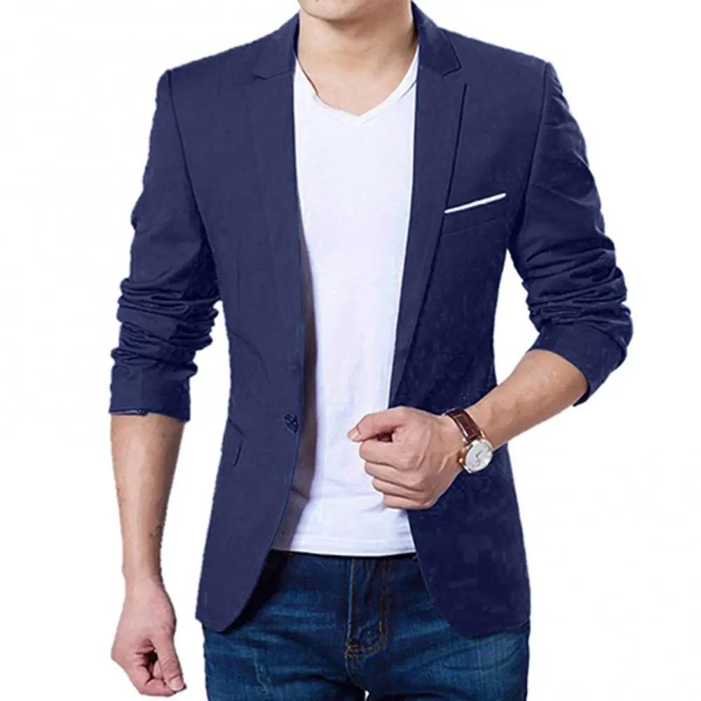Hommes formel costume d'affaires manteau un bouton noir bleu rouge