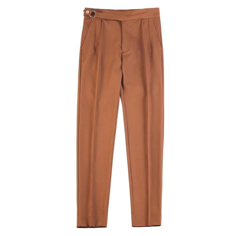 Pantalon moulant pour homme, coupe slim, style anglais, mode printemps-automne