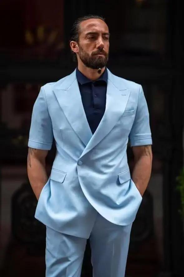 Costume homme sur mesure 2 pièces à manches courtes