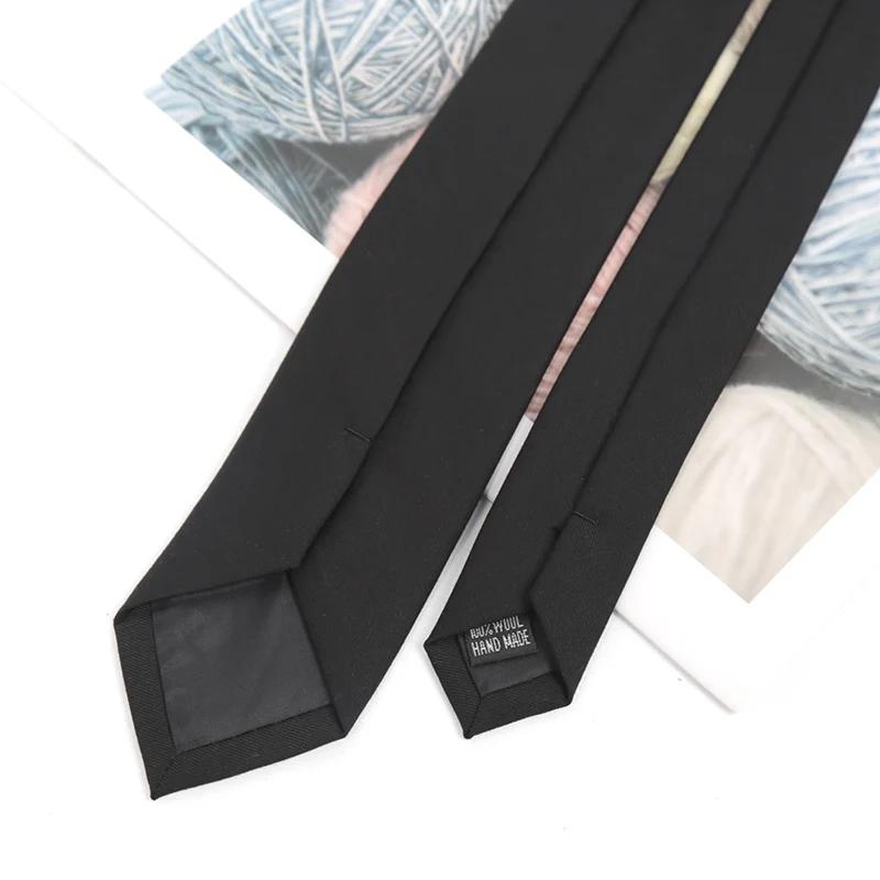 Cravate en coton noir solide pour hommes