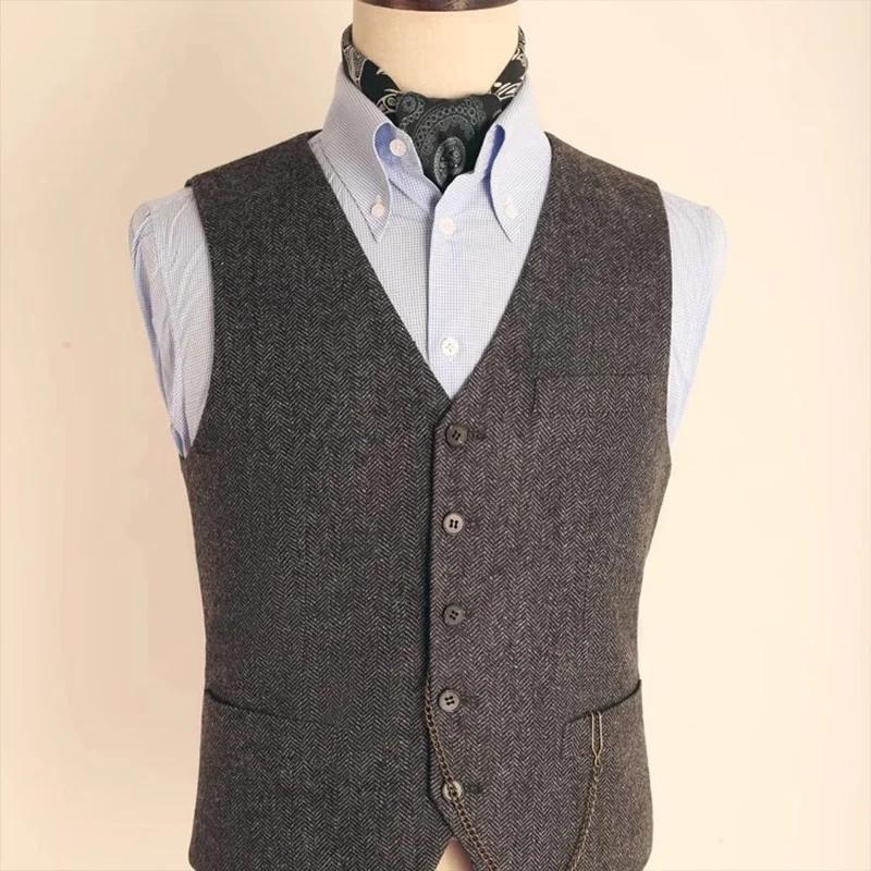 Gilet de costume en laine pour hommes
