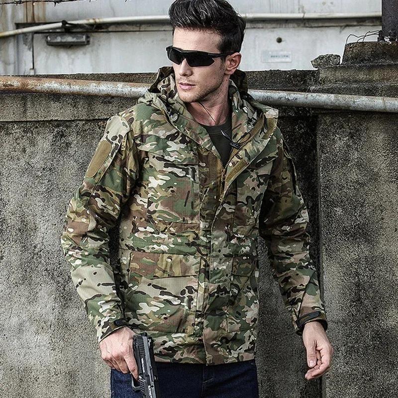 Vestes tactiques hommes veste coupe-vent imperméable mâle manteau à capuche en plein air pêche/Trekking