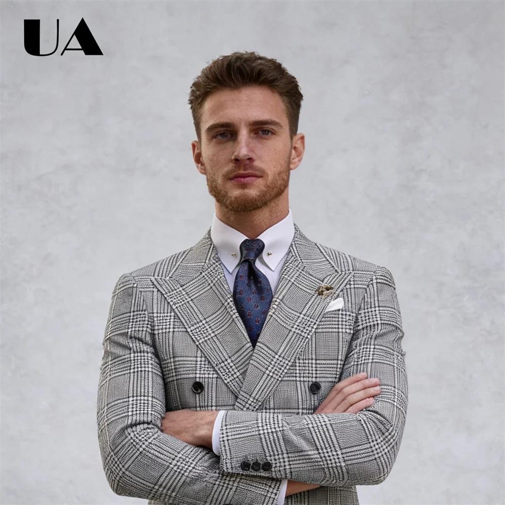 Ensemble de costume rétro à carreaux comprenant veste et pantalon