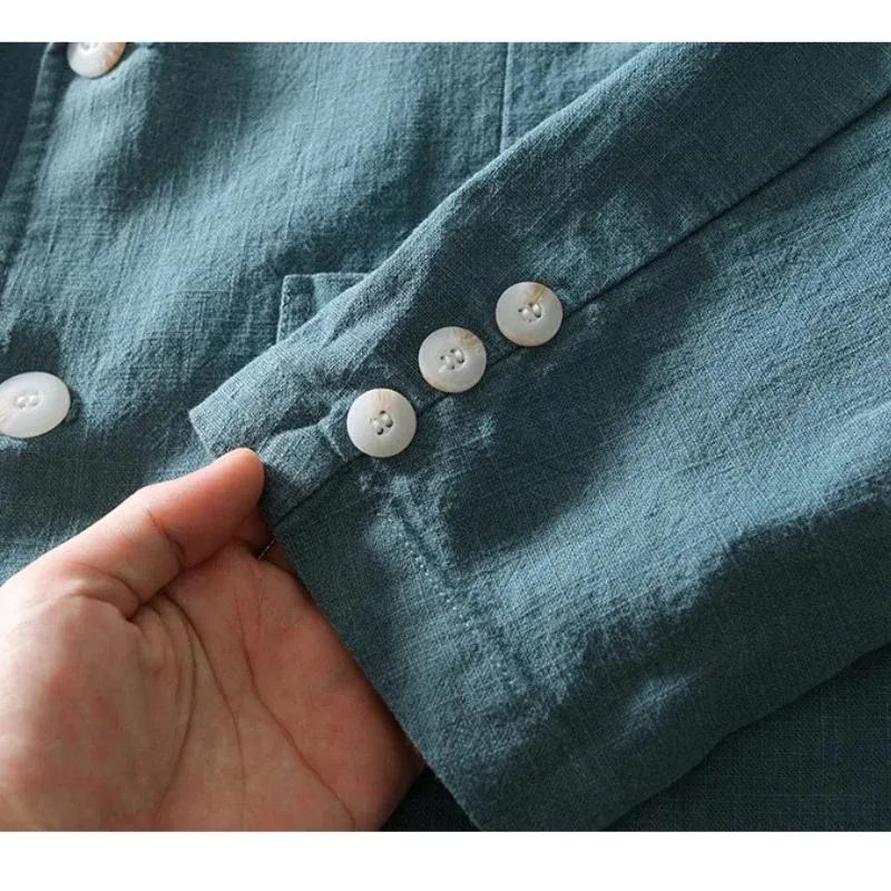 Blazer en lin léger pour homme – Veste décontractée à simple boutonnage pour le bureau