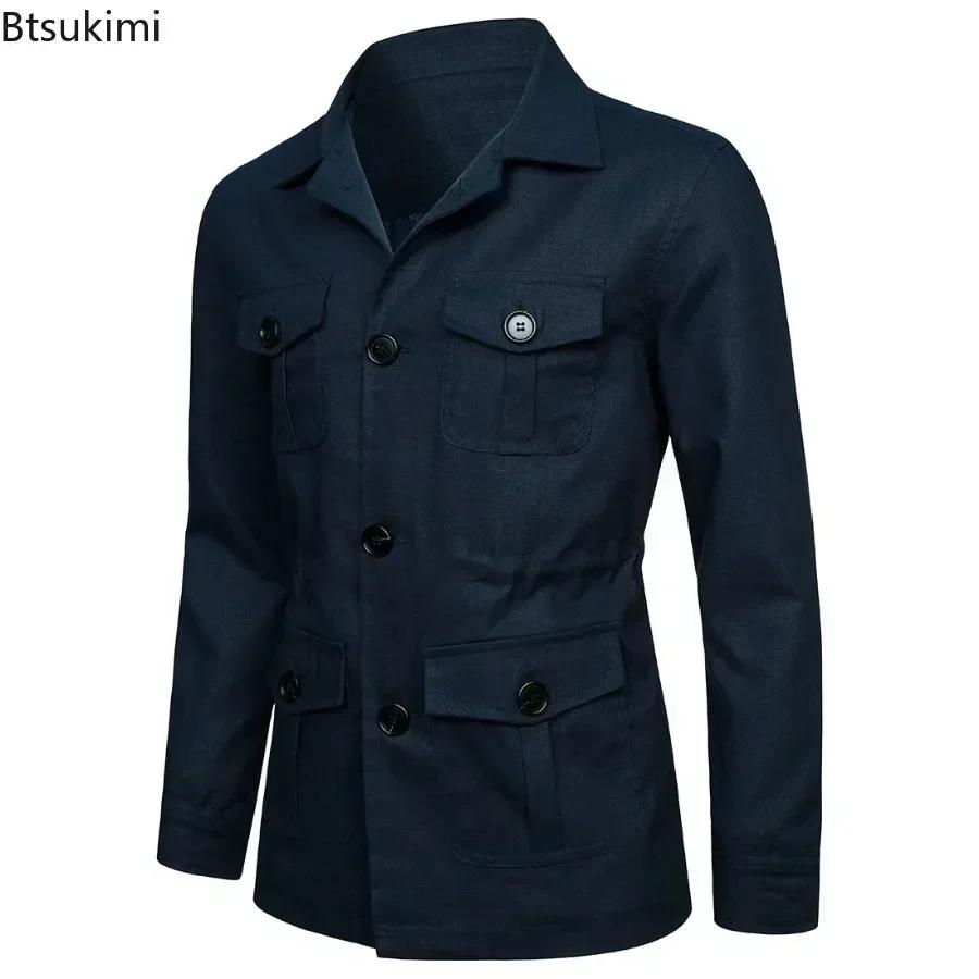 Vestes Safari en lin pour hommes