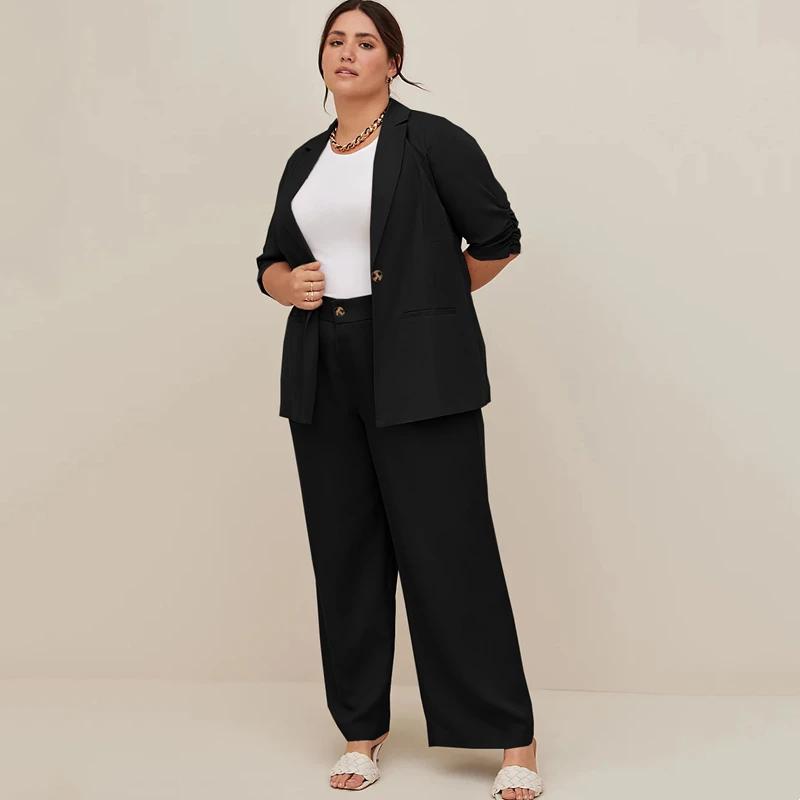 Blazer élégant à manches mi-froncées pour femmes