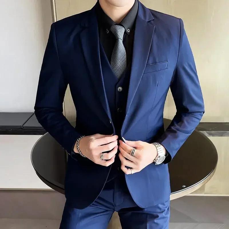 Costume (Blazer + gilet + pantalon) pour hommes