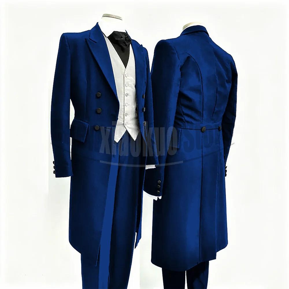 Costumes pour hommes noir mode mariage manteau marié Chic pic revers Double boutonnage costume masculin 3 pièces (Blazer + gilet + pantalon)