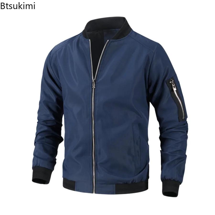 2026 hommes vestes décontractée manteaux classique col montant manteau mince solide coupe-vent veste Blazer