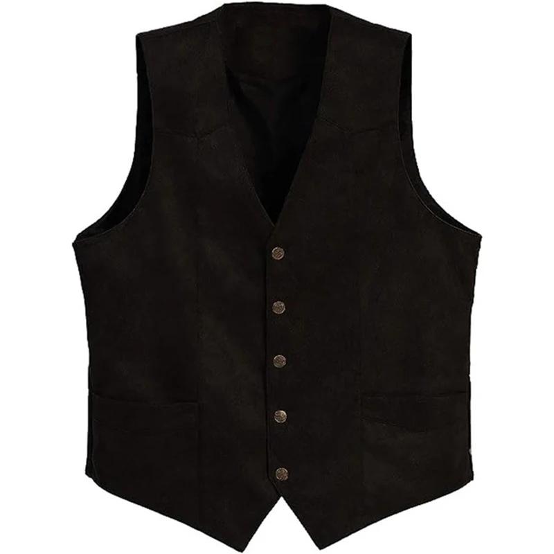 Veste Vintage sans manches à simple boutonnage pour hommes