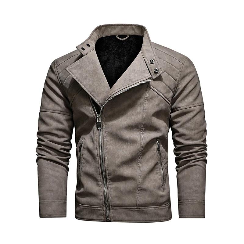2025 mode veste en cuir hommes hiver polaire chaud fermeture éclair moto manteaux