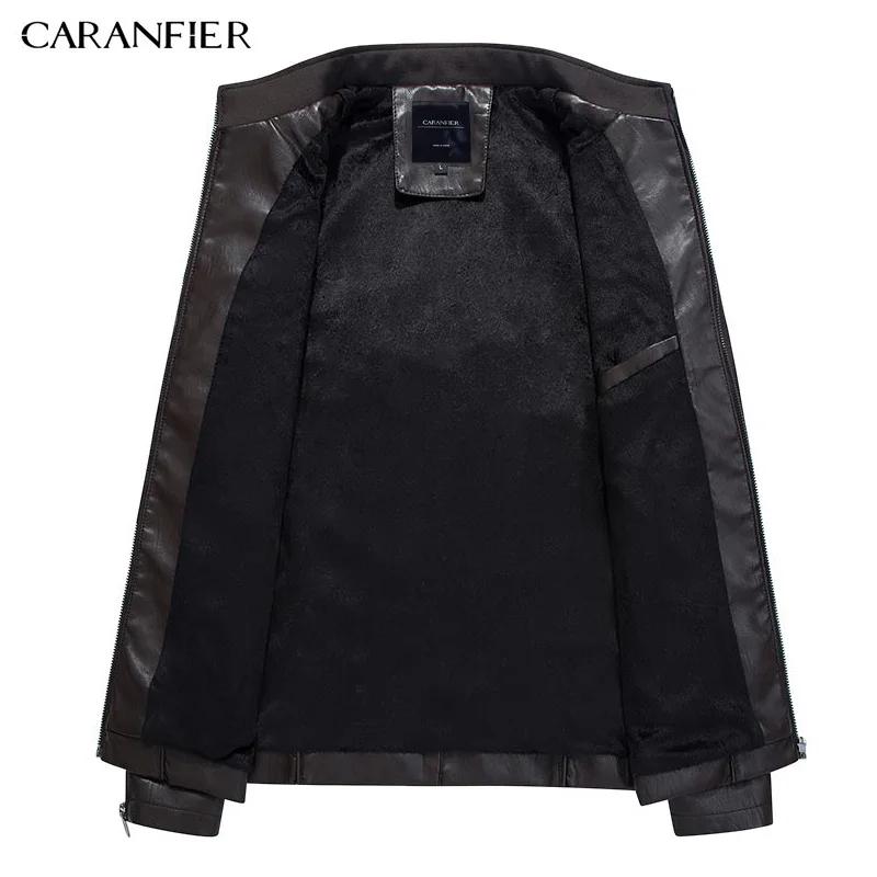 CARANFIER 2025 mode hiver Silm veste en cuir hommes de haute qualité PU décontracté Biker manteau pilote Jaqueta