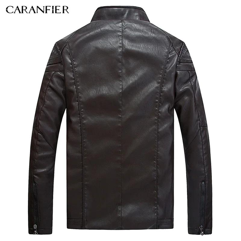 CARANFIER 2025 mode hiver Silm veste en cuir hommes de haute qualité PU décontracté Biker manteau pilote Jaqueta