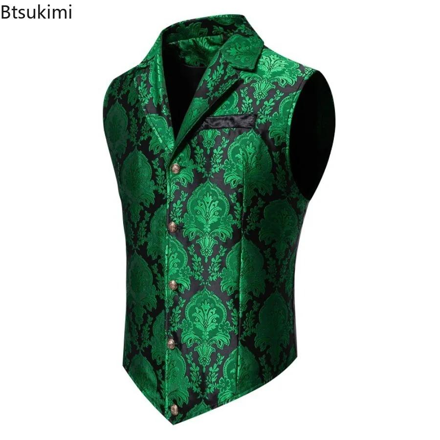 Gilet de Costume Rétro Jacquard pour Homme 2026 – Style Steampunk Gothique