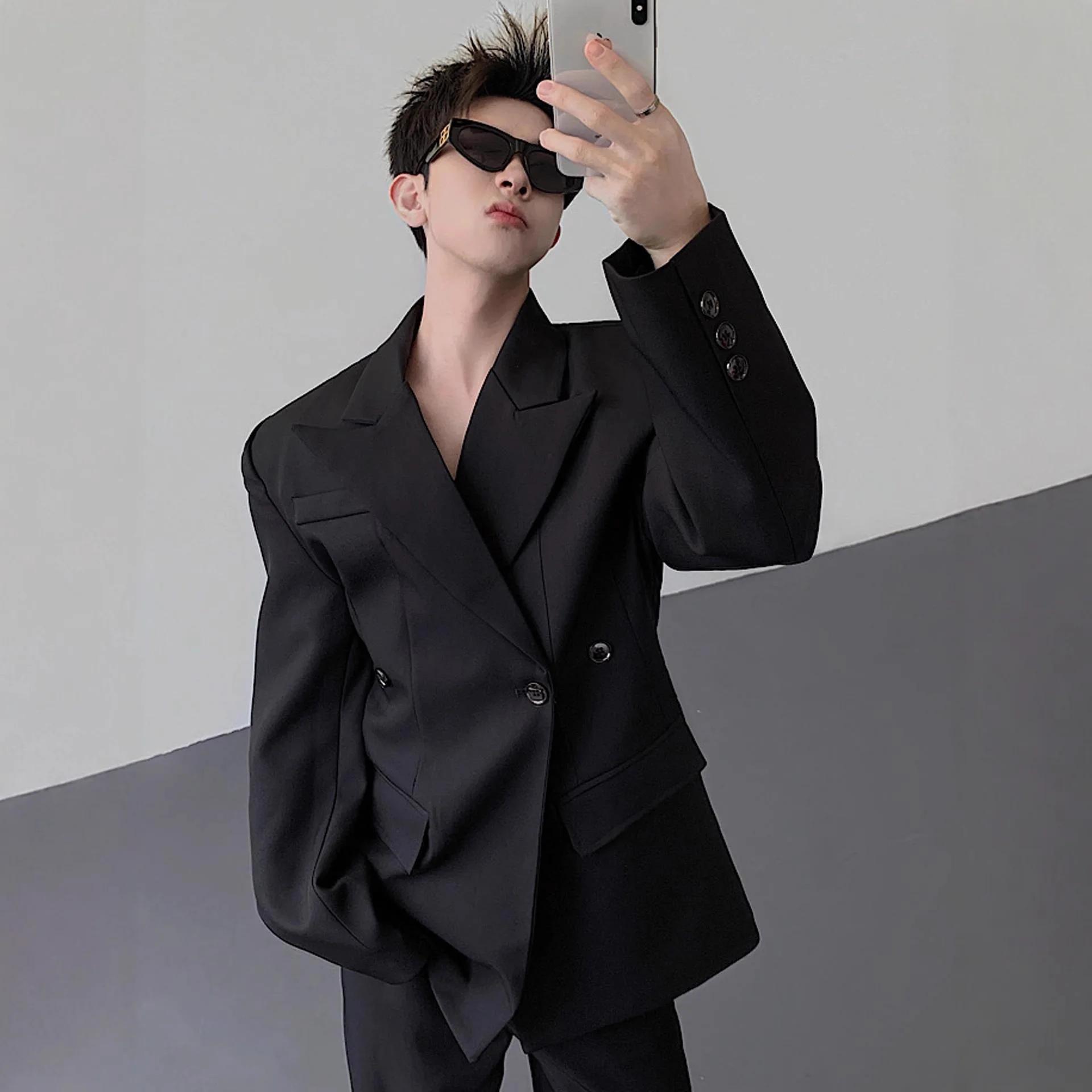 Veste de costume décontractée noire pour homme