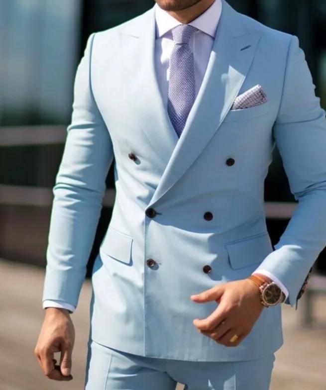 Costumes de mariage sur mesure à double boutonnage pour hommes