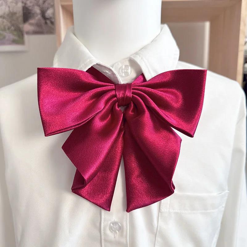 Nouvelle Collection 2025 Nœuds Papillon Rouge Couleur Unie Surdimensionnés à Queue d'Émeraude pour Femmes et Étudiantes