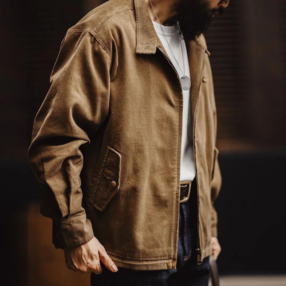 Maden-Veste Rétro en Velours Côtelé pour Homme