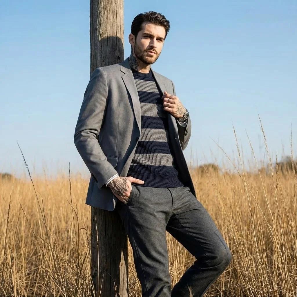 Veste à simple boutonnage pour homme