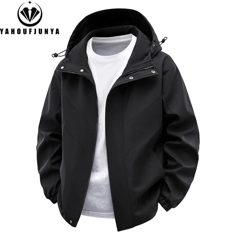 Veste fine à capuche cargo pour homme