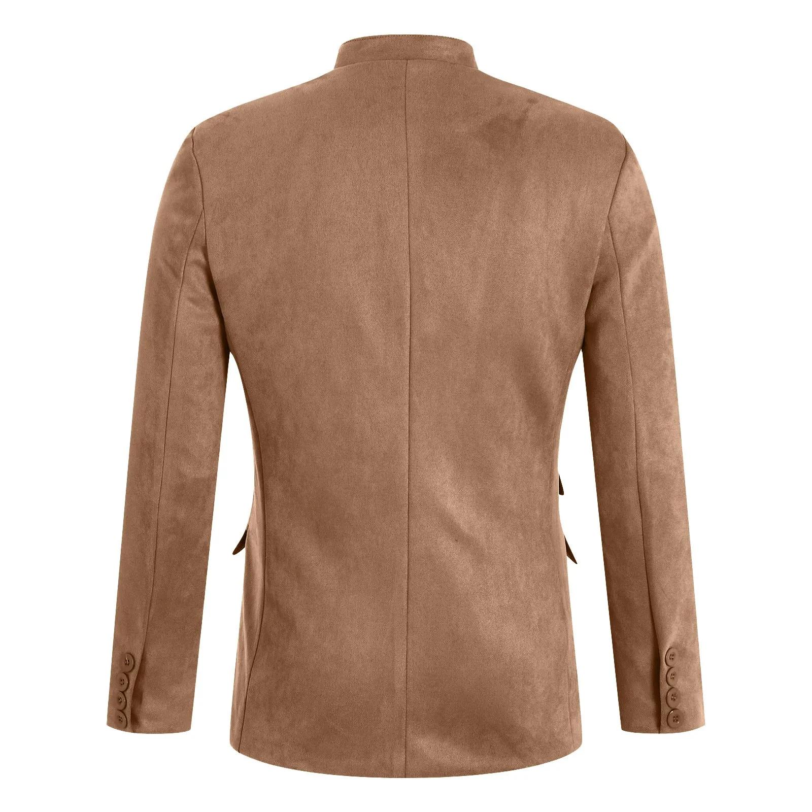 Veste de costume en Faux daim pour hommes