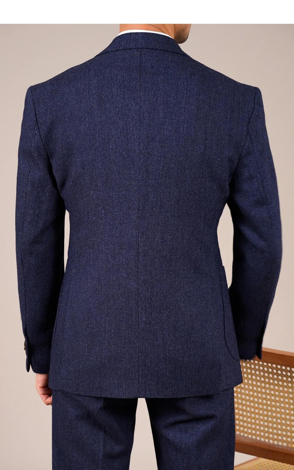 Ensemble de costume en mélange de laine pour hommes