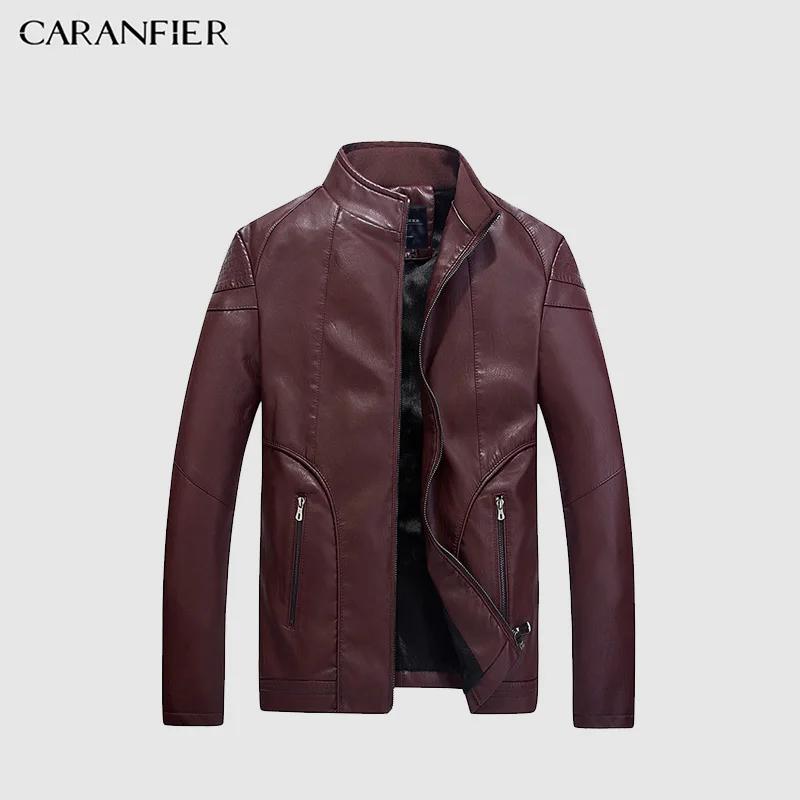 CARANFIER 2025 mode hiver Silm veste en cuir hommes de haute qualité PU décontracté Biker manteau pilote Jaqueta