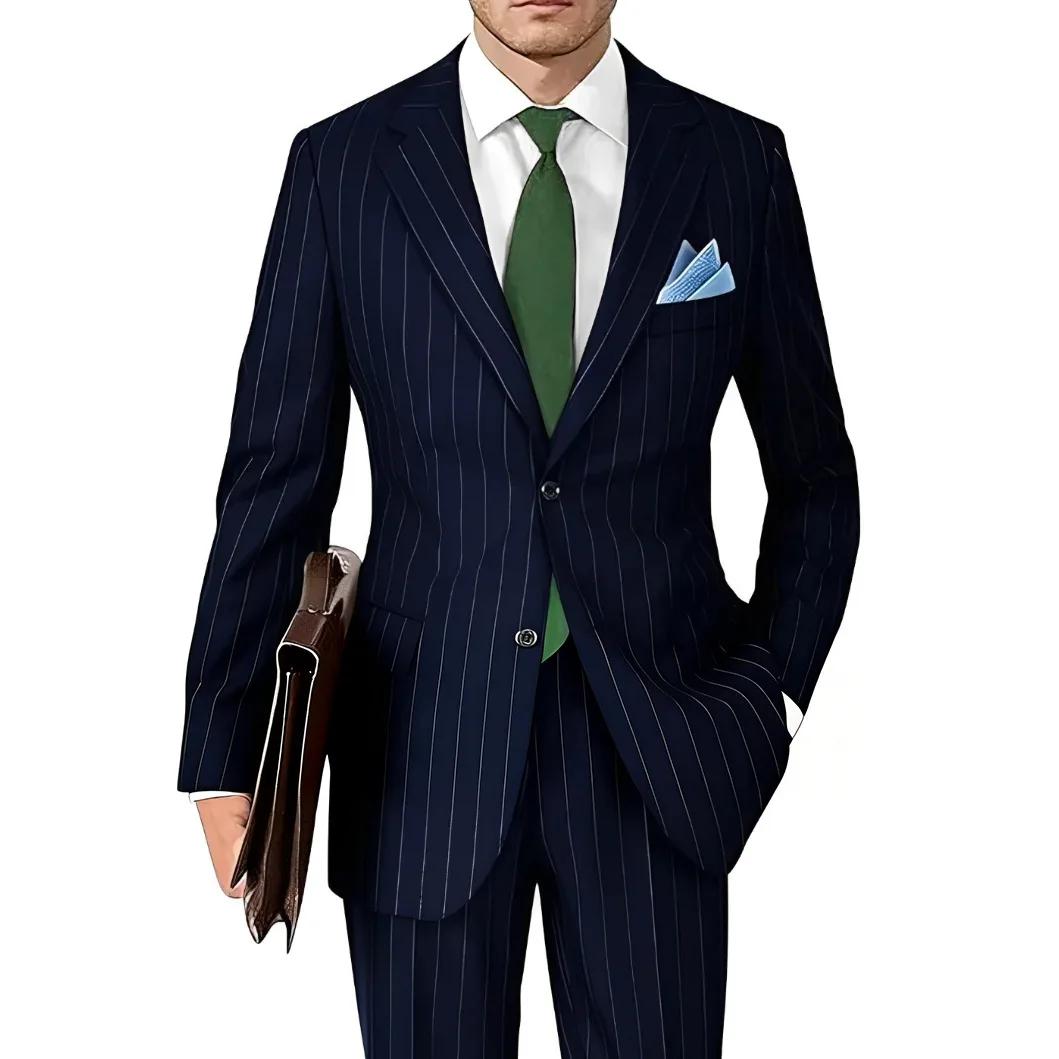 Ensemble de costume pour homme avec motif rayé