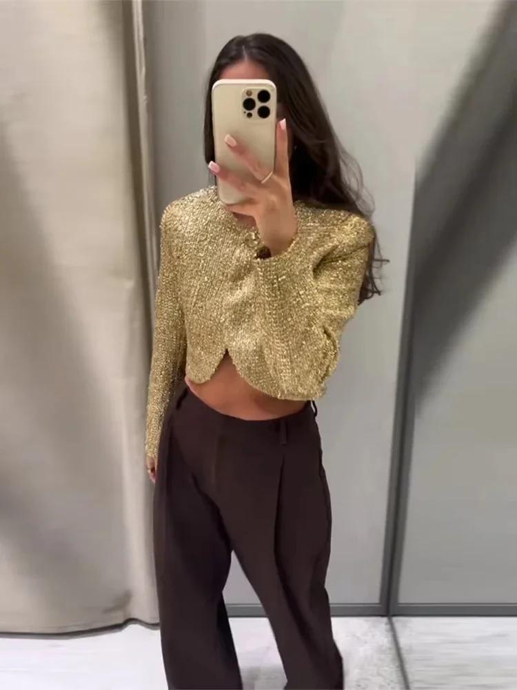 Veste Chic en fil métallique de Style Tweed