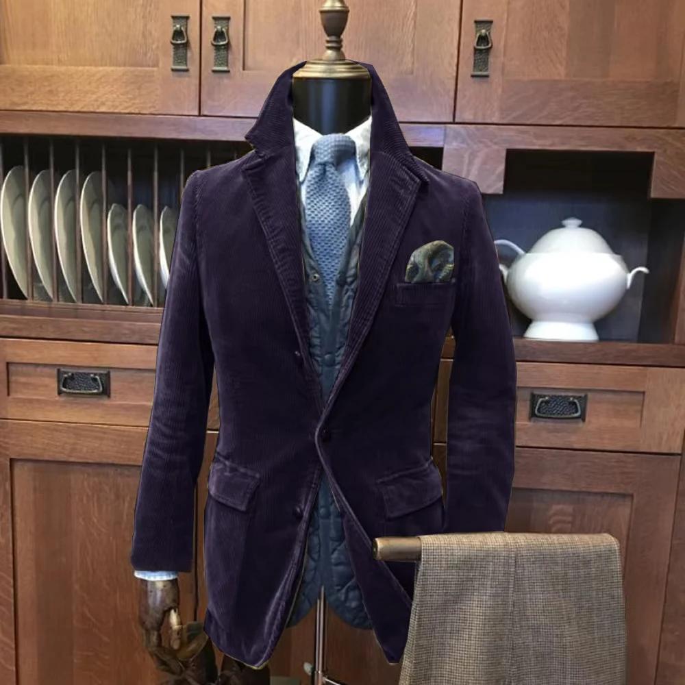 Veste d'automne en velours côtelé pour hommes