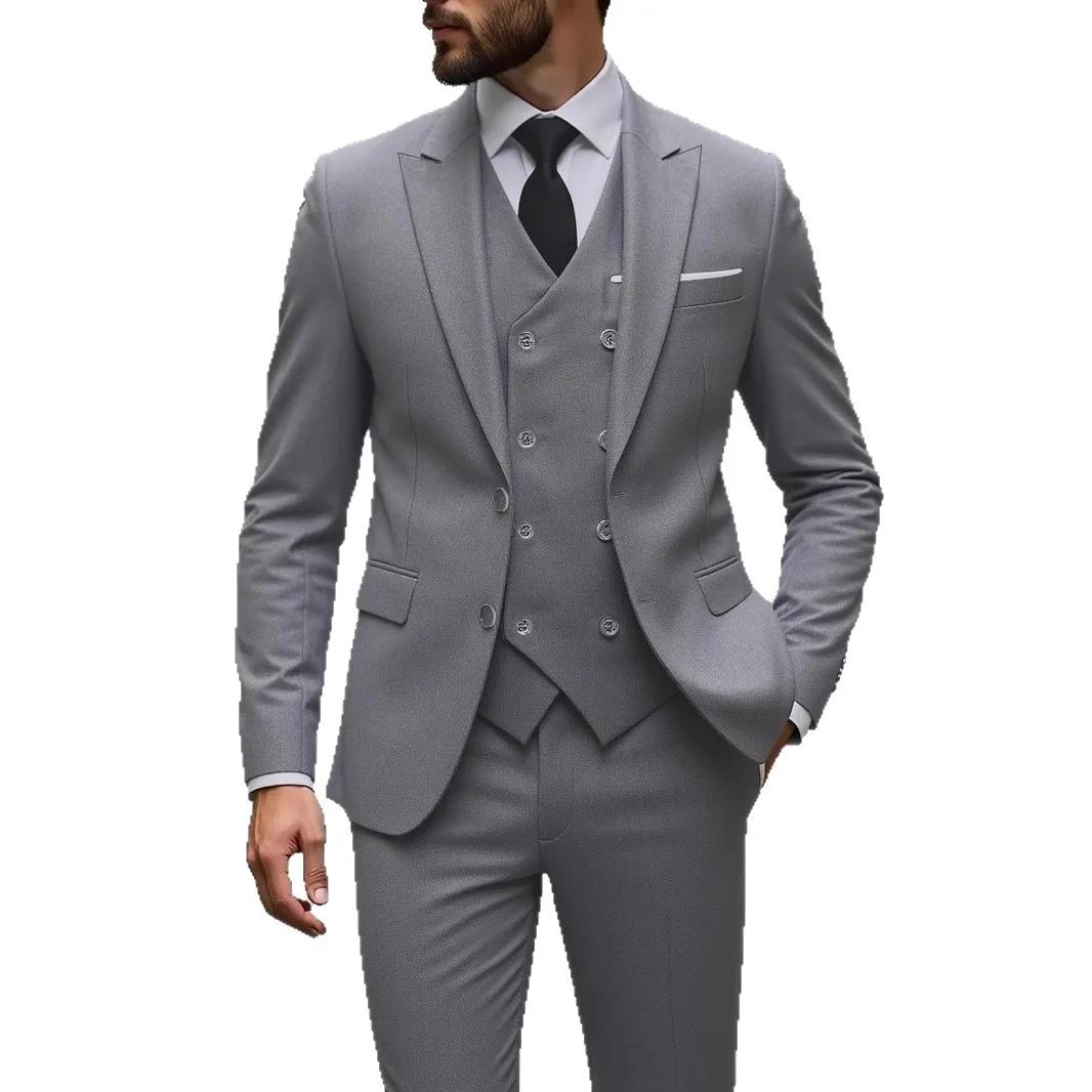Tuxedos de mariage classique coupe ajustée marié pour hommes 3 pièces costume de garçons d'honneur
