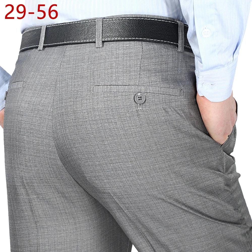 Pantalon de costume noir résistant aux rides pour hommes