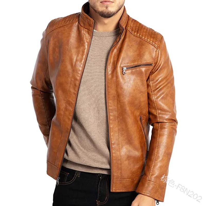Veste en cuir PU pour hommes