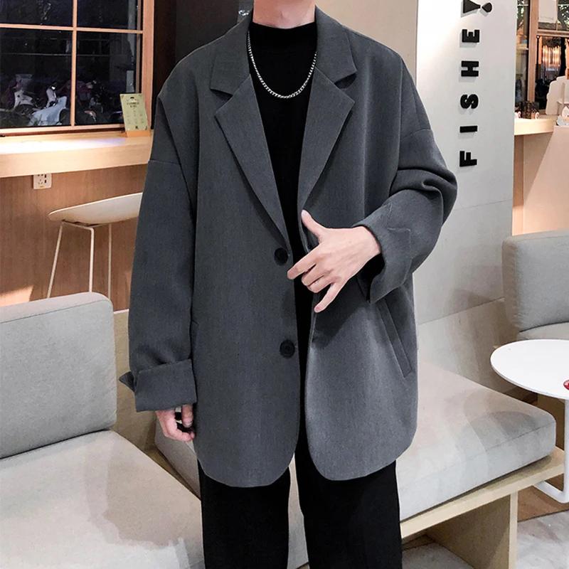 Blazer masculino luxo style britannique hommes loisirs à la mode ample costume vestes mâle luxe veste Streetwear Simple coréen costume-tops
