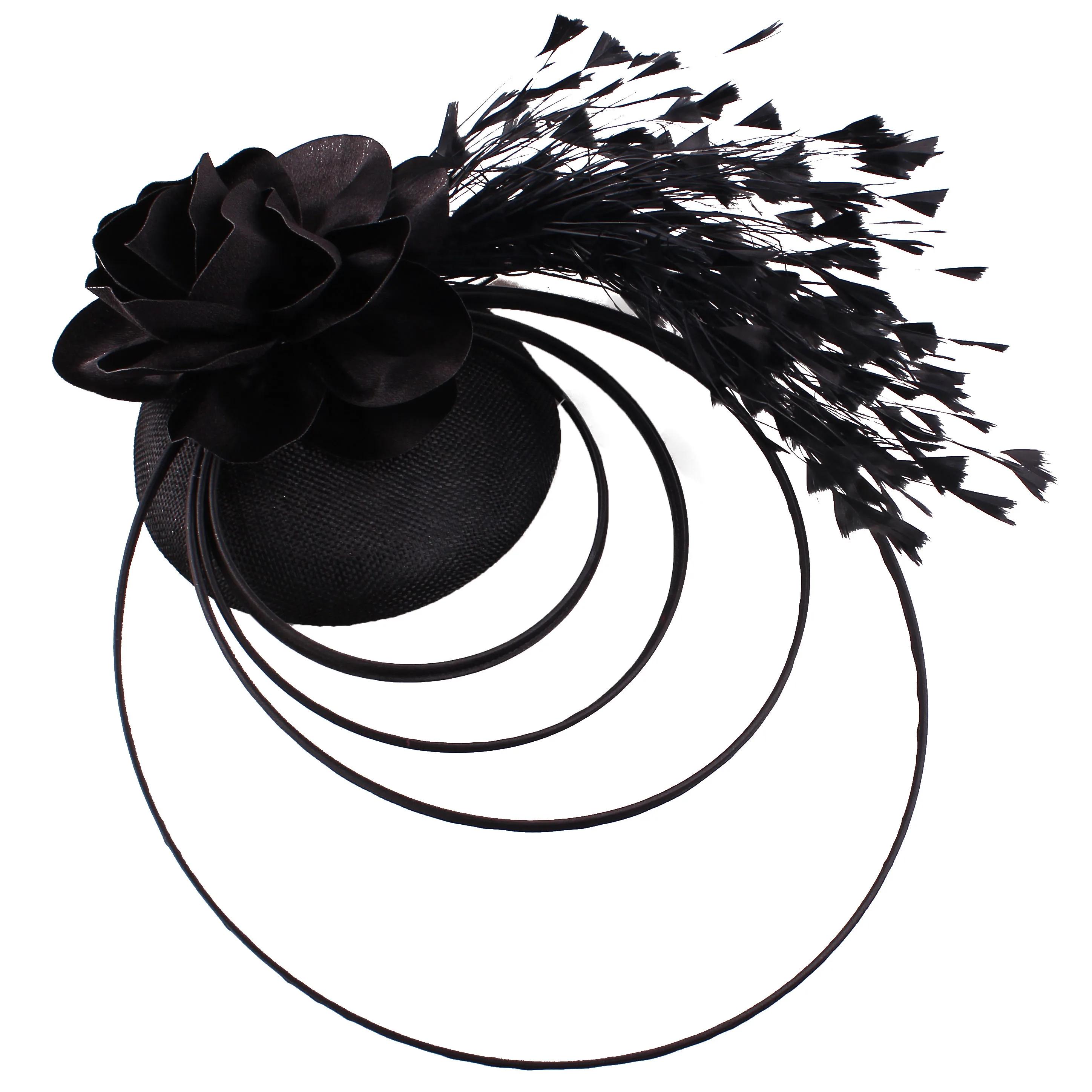 Nouveau Beige course Occasion Fascinator chapeaux nœud papillon mariée mariage église