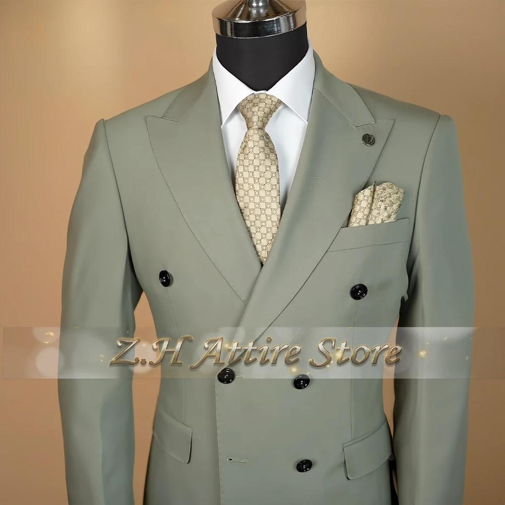 Costume formel pour homme vert sauge 2 pièces