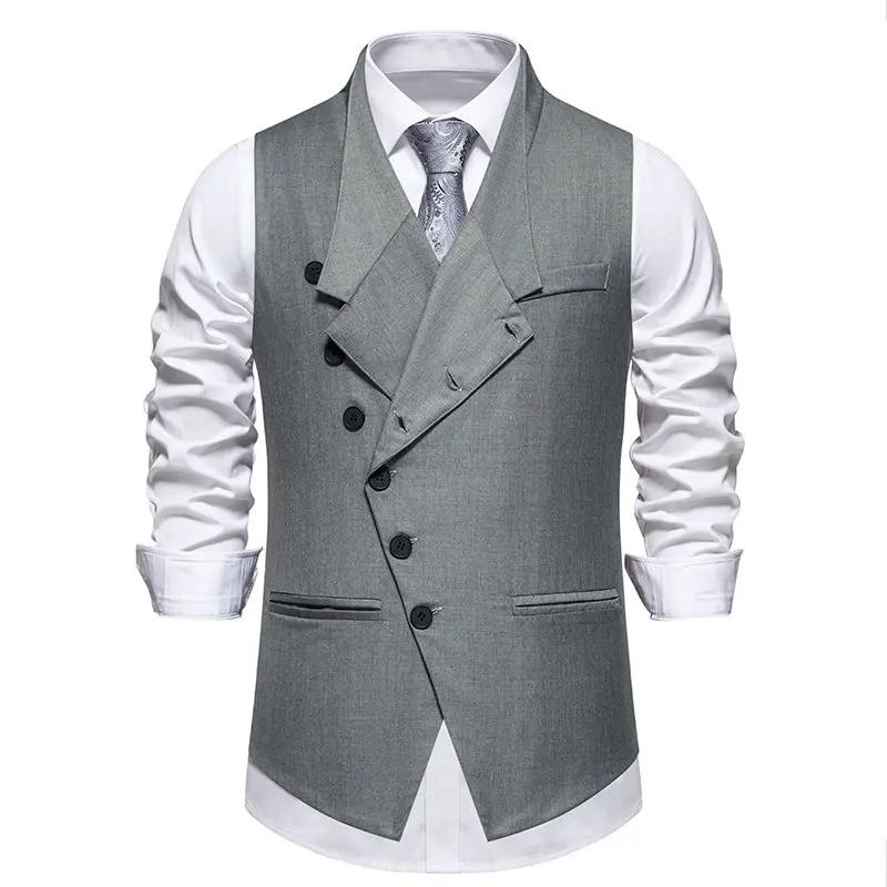 Nouveaux hommes costume gilets mode intelligent décontracté robe formelle gilet pour mariage