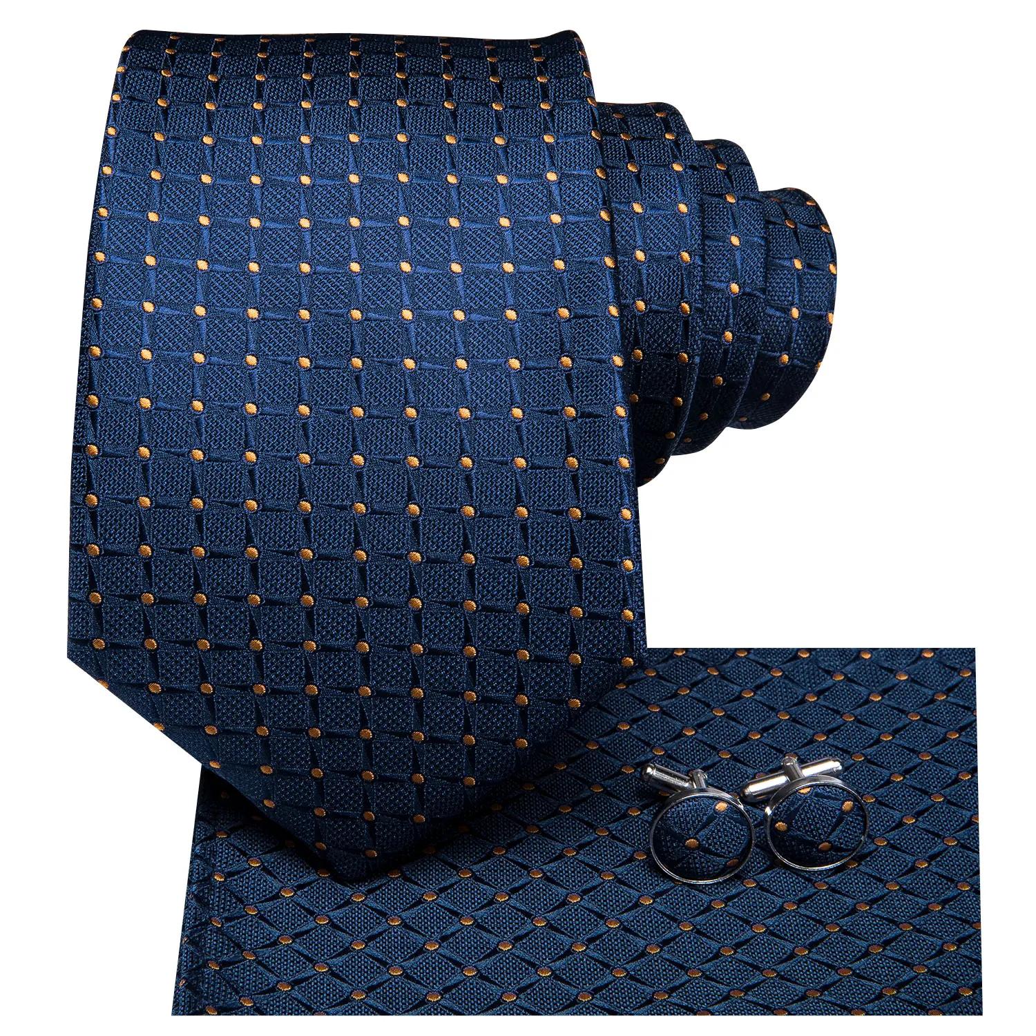 Ensemble cravate et pochette de costume bleu marine pour homme