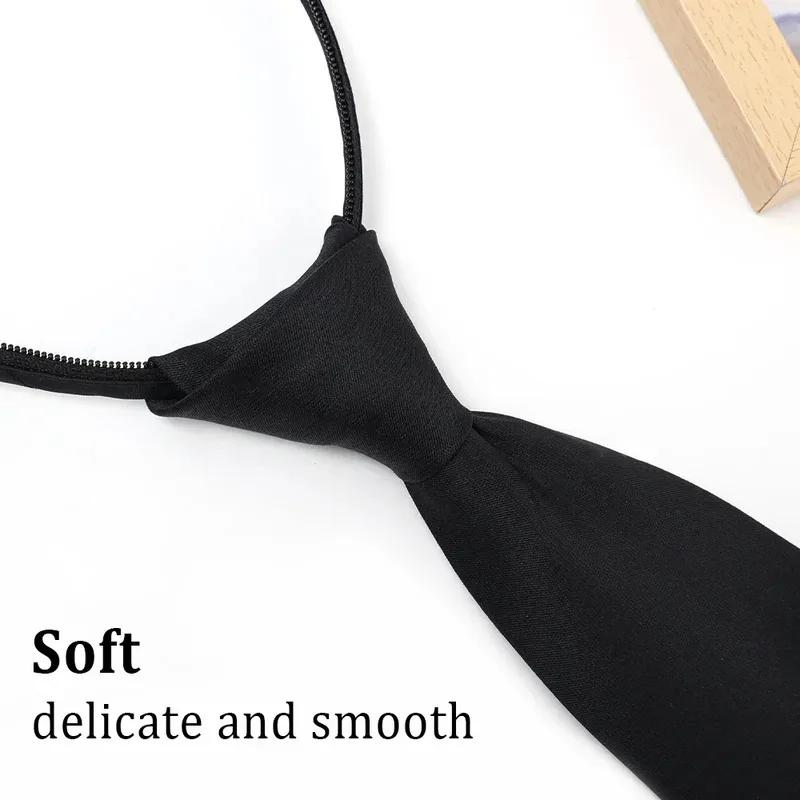 Unisexe noir Simple Clip sur cravate sécurité