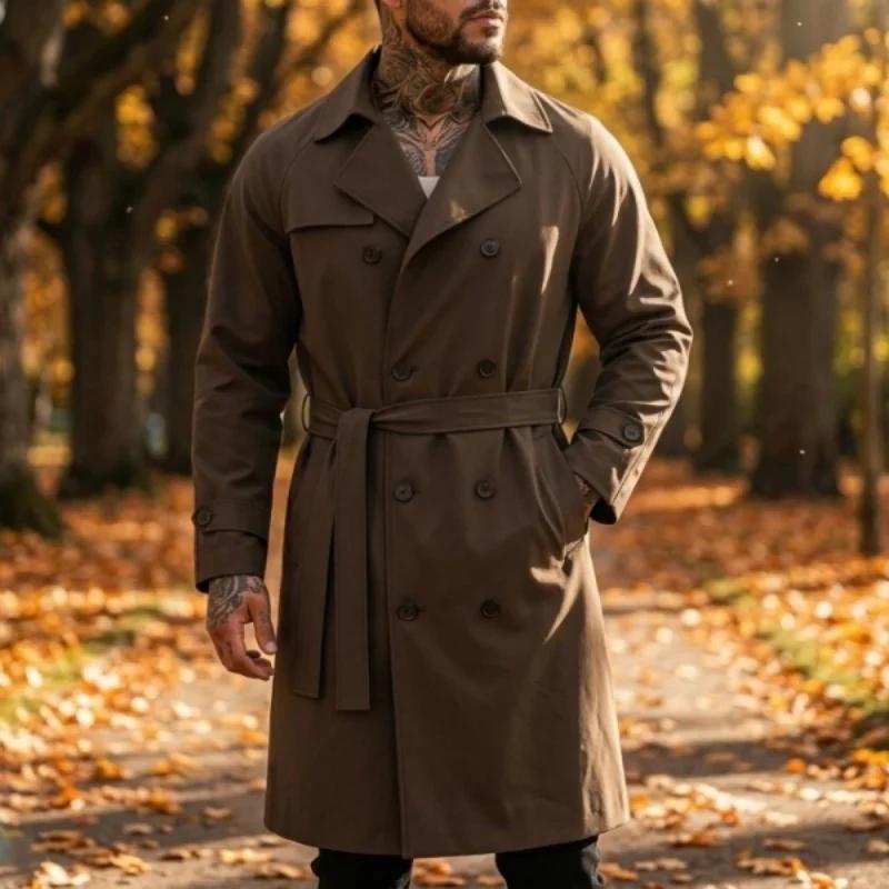 Trench-coat pour homme avec ceinture