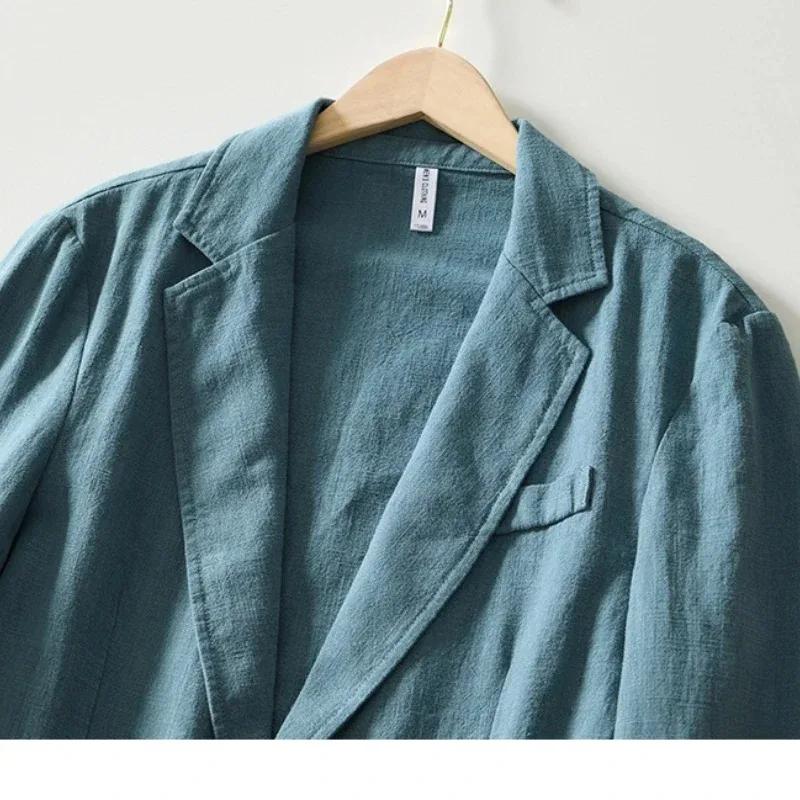 Blazer en lin léger pour homme – Veste décontractée à simple boutonnage pour le bureau