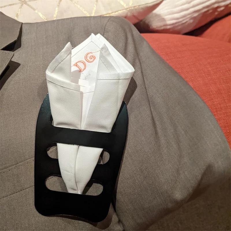 Porte-carrés de poche noir pour hommes